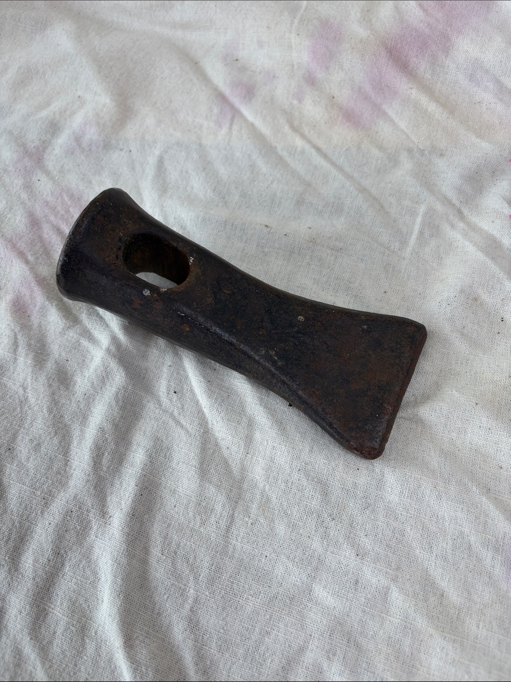 Antique Cast Iron Wedge Axe Head - Rustic Brown